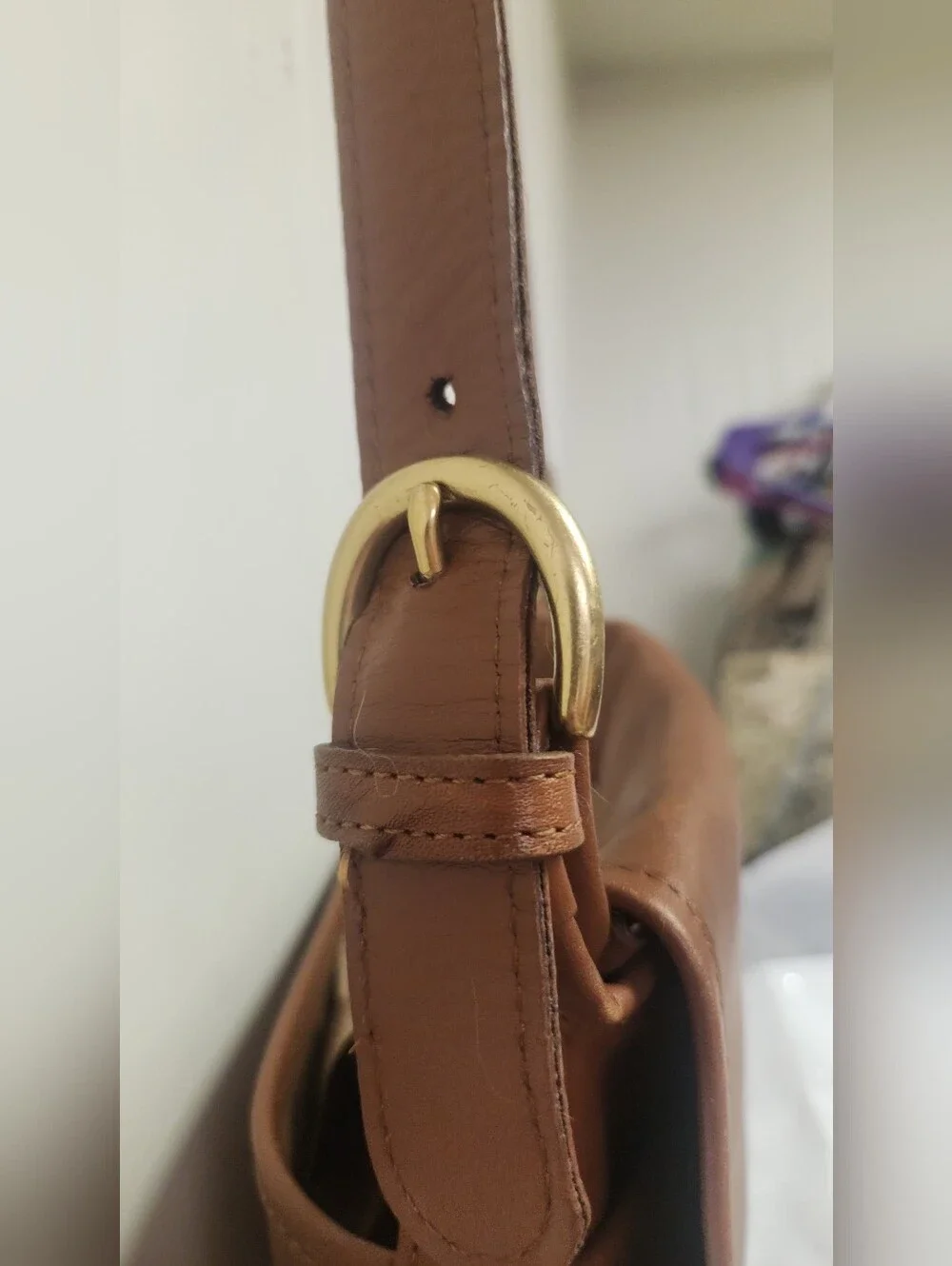 Vintage 1994 Coach Classic Brown Leather Saddle Bag AMAZING 32 YO PURSE